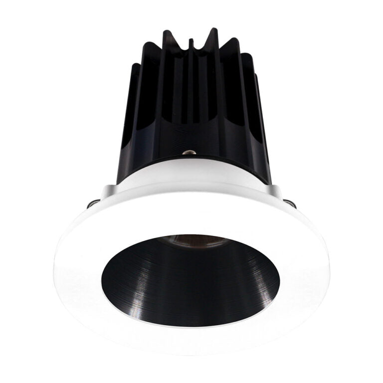 Lotus LED Lights LED-2-S8W2-3018K-2RRBK-2RTWH-24D 2 inch Recessed Downlight 8W LED Dim to Warm 3000-1800K 600 lm - 24° Beam Angle - Black Reflector - Round White Trim - Type IC Damp Air-Tight T24 CRI 90+