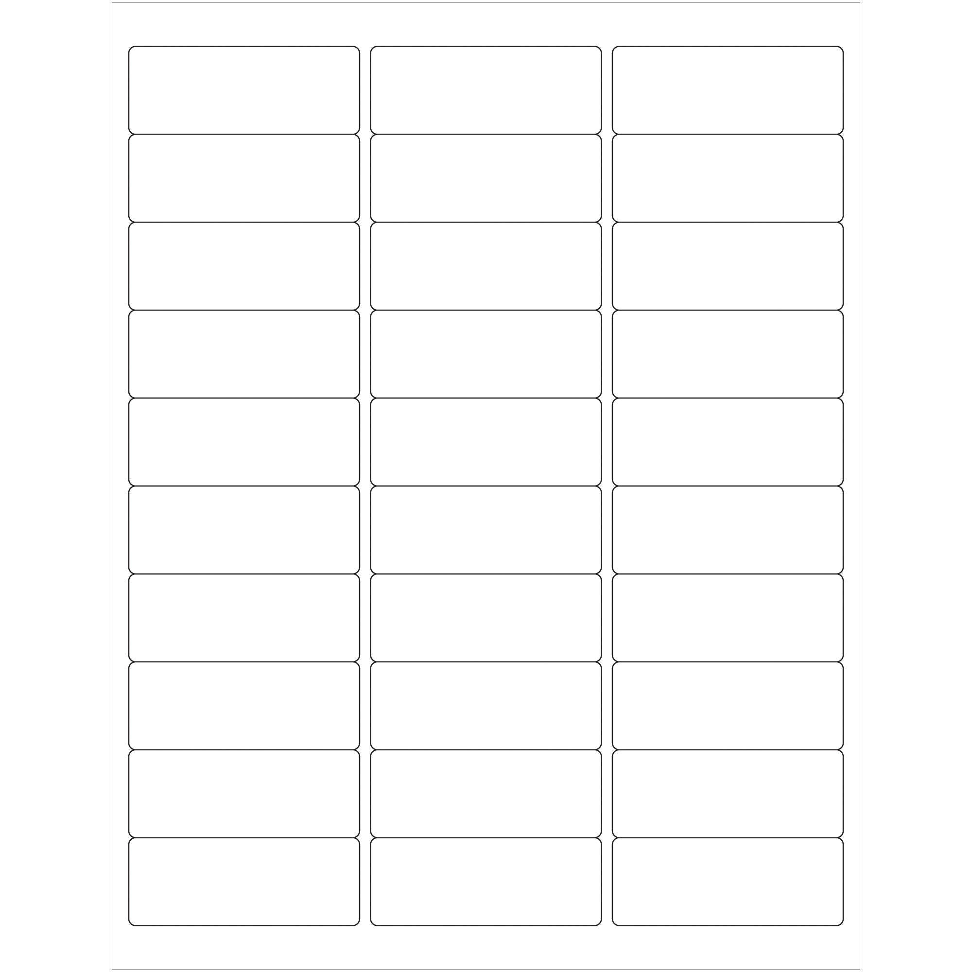 2 5/8 x 1" White Rectangle Laser Labels - Master Case (LL113MC) Case Of 30000