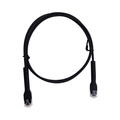 Mini Patch Cord Cat6 Ultra Slim 1 m Negro – Ahorra Espacio sin Organizadores, con Bota Flexible