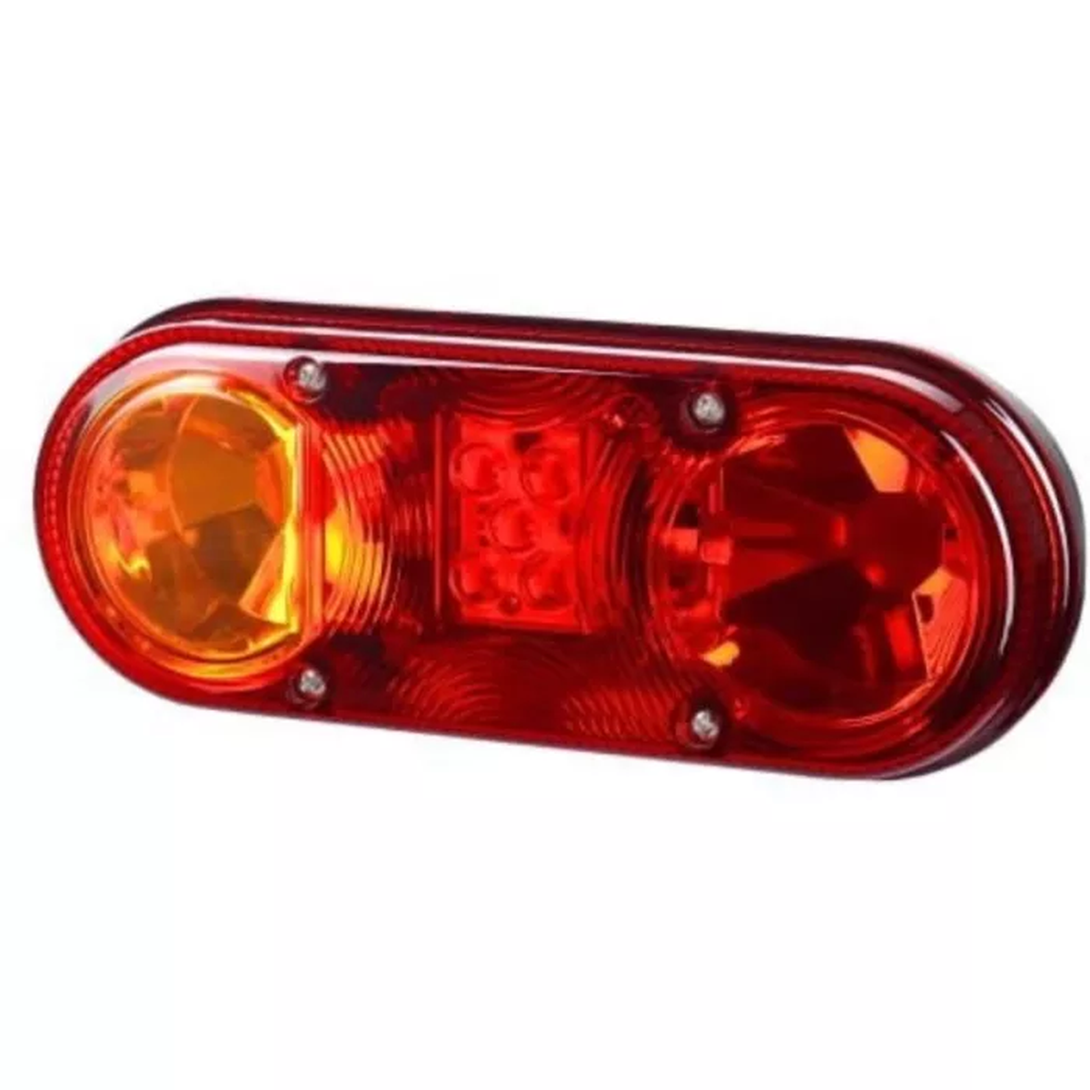 KOMBINIERTES RÜCKLICHT MIT KENNZEICHENBELEUCHTUNG (LED) ORANGE-ROT 12/24V LINKS