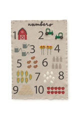 Organic Cotton Farm Numbers Wall Hanger