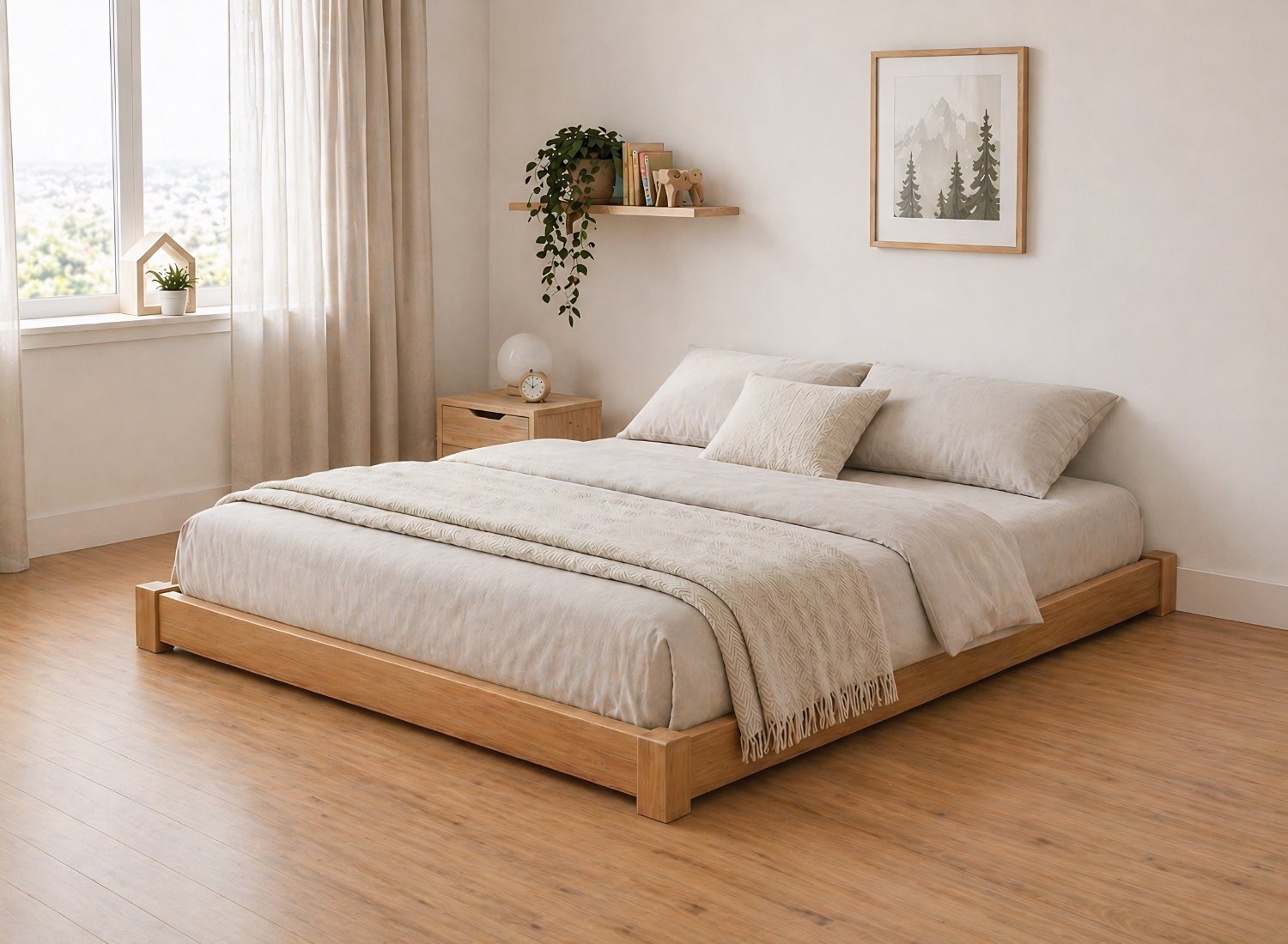Ludham Antique Wooden Floor Bed