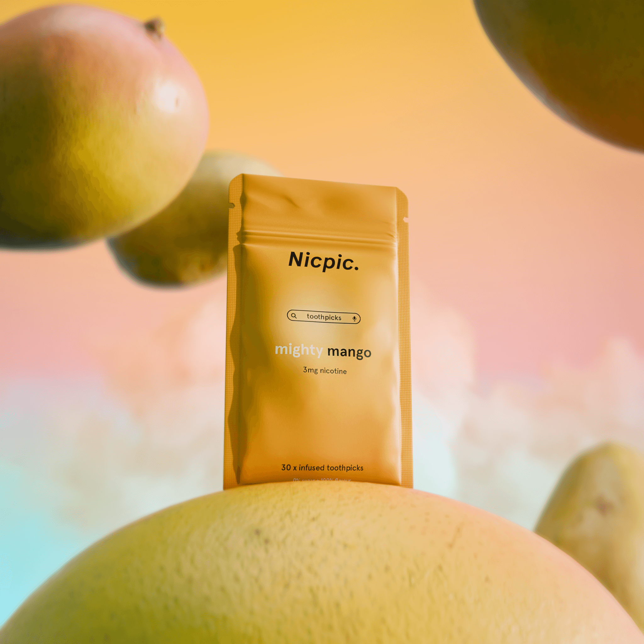 MIGHTY MANGO - NICOTINE INFUSED FLAVOURED TOOTHPICKS-Nicpic-Nicpic