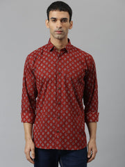 Millennial Men Maroon & Blue  Cotton  Full Sleeve  Shirt For Men-Mmf0279 | NOZ2TOZ - Made In INDIA.