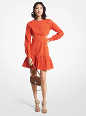 Cotton Eyelet Cutout Mini Dress in WHITE - Sale