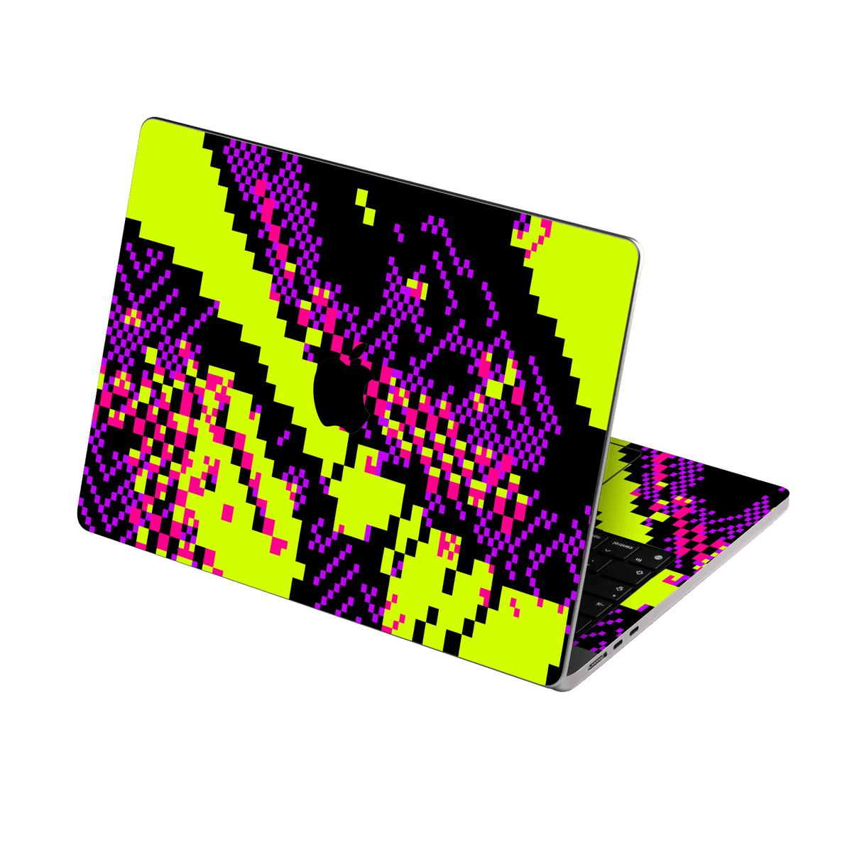 MacBook NEO Custom Printed SIGNATURE “Neonix” Purple Green Pixelated Skin Wrap Sticker Decal Cover Protector by QSKINZ | QSKINZ.COM