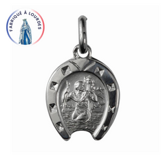 Médaille Saint Christophe argent 925/000 Fer à cheval 15 mm - SERAL I Souvenirs de Lourdes