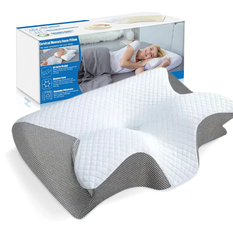 Cuscino Cervicale Memory Foam Ortopedico per Dolore al Collo e Sonno Rilassante - Salute Farma