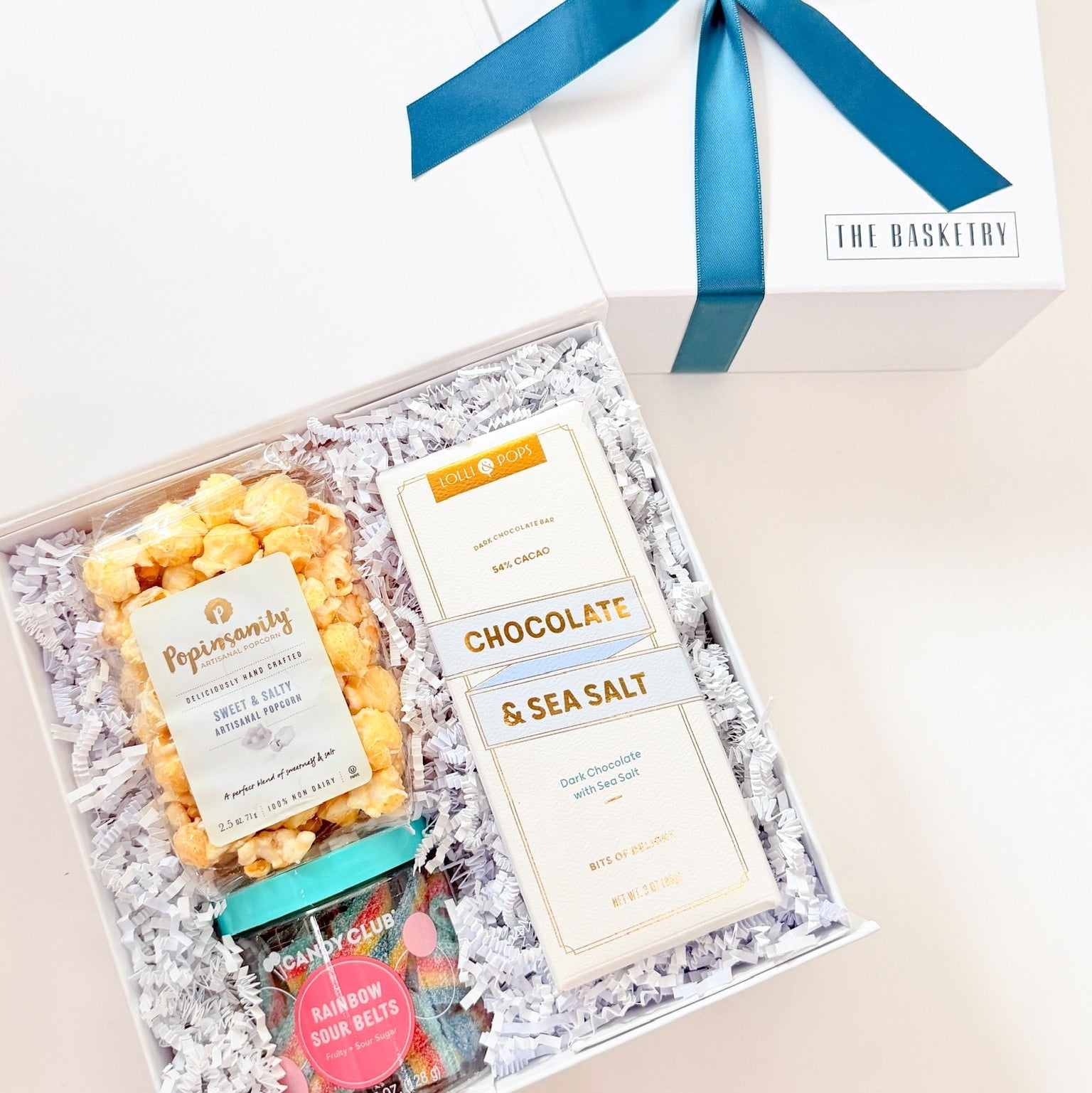 Celebration gift box for all occasions with snacks sweet and salty.