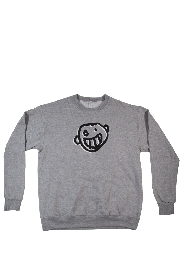 Newbury Comics Toothface Logo Crewneck Sweatshirt - Grey