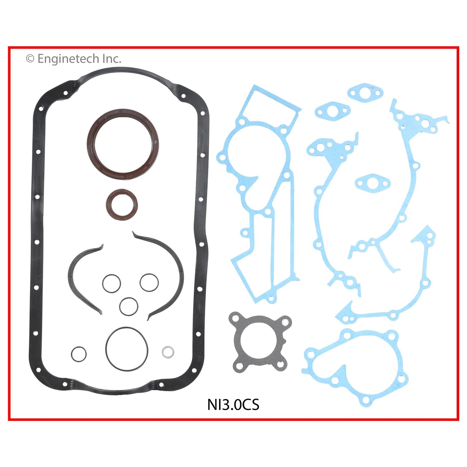 Enginetech NI3.0CS Engine Lower End Gasket Set for Nissan and Mercury Vehicles