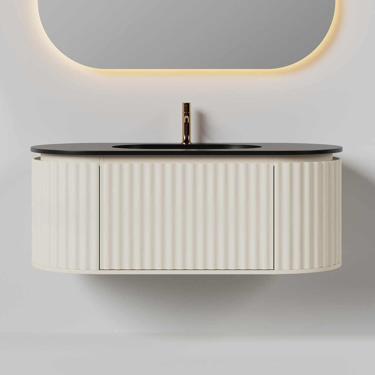 Nordic shape 120 beige m/sort matt servant