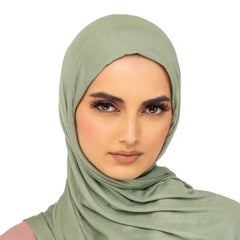 Elegant Jersey Hijab Lime Green 14