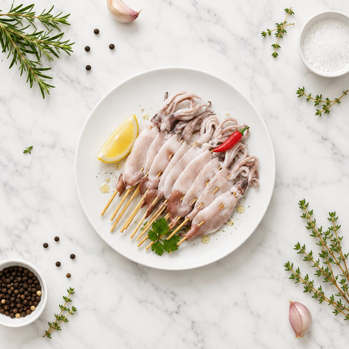 Okeanoss Squid Skewer 140g - Frozen