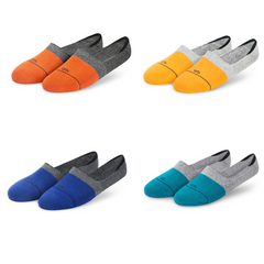 Dual Solid Invisibles Pack of 4 Orange/Dark Grey+Yellow/Light Grey+Blue/Dark Grey+TealBlue/Light Grey