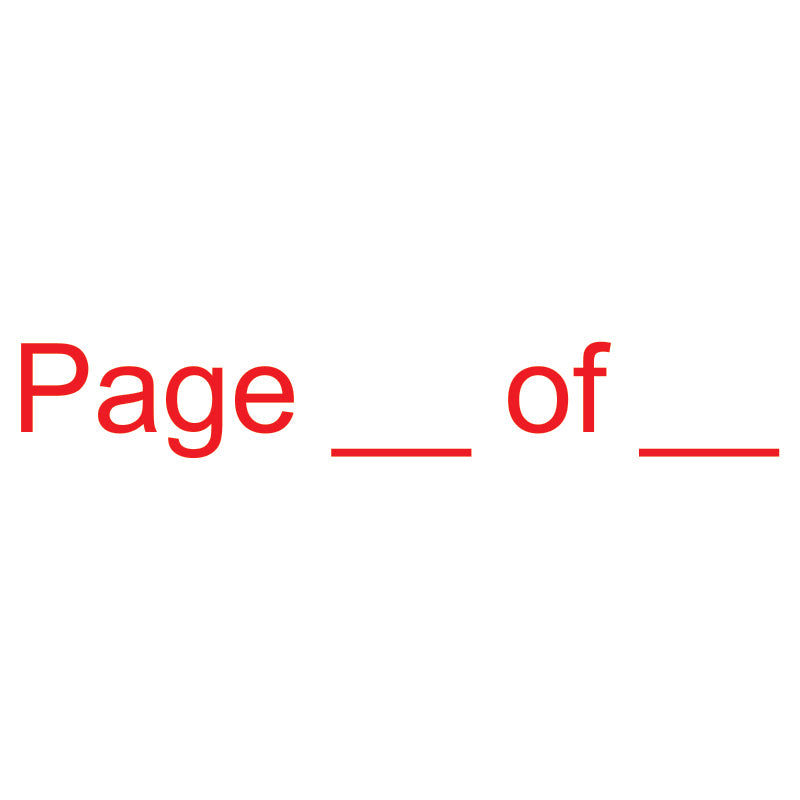 Page ___ of ___ Self-Inking Stamp
