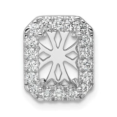 14k White Gold 2 1/2 Ct. Lab Grown Diamond VS/SI+ G+ Radiant Halo Chain Slide Pendant