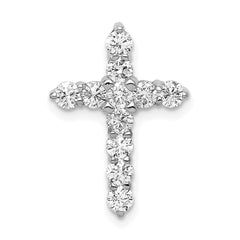 14k White Gold AA 3/4ct. Diamond Cross Chain Slide