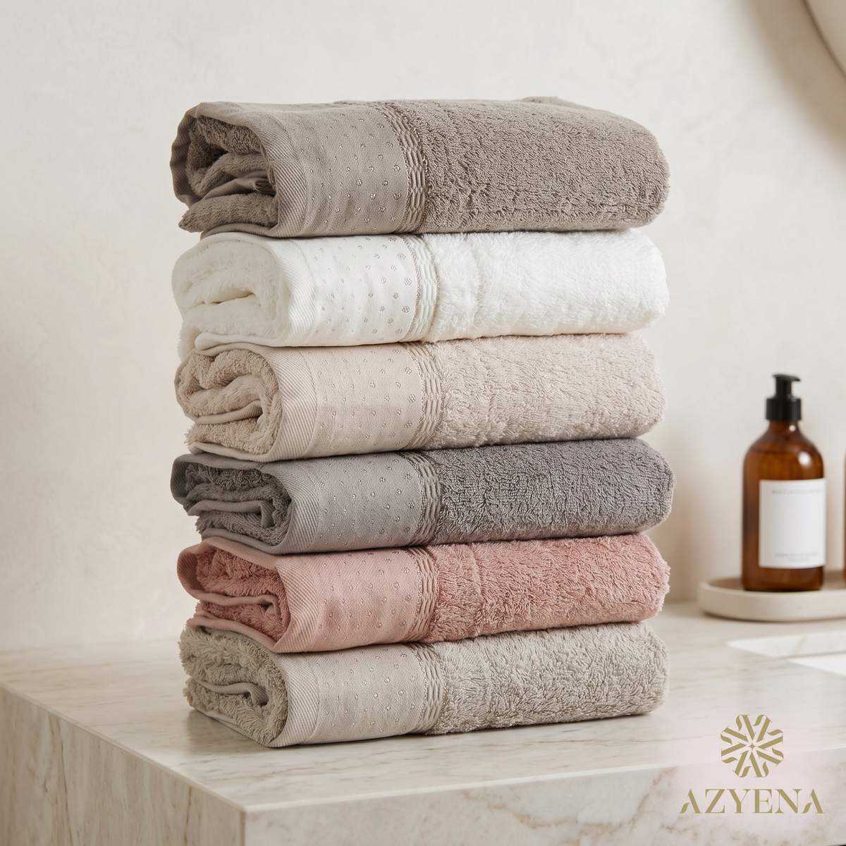 Lot de 6 serviettes de Bain en Bambou Ultra Lux - Haut Qualité