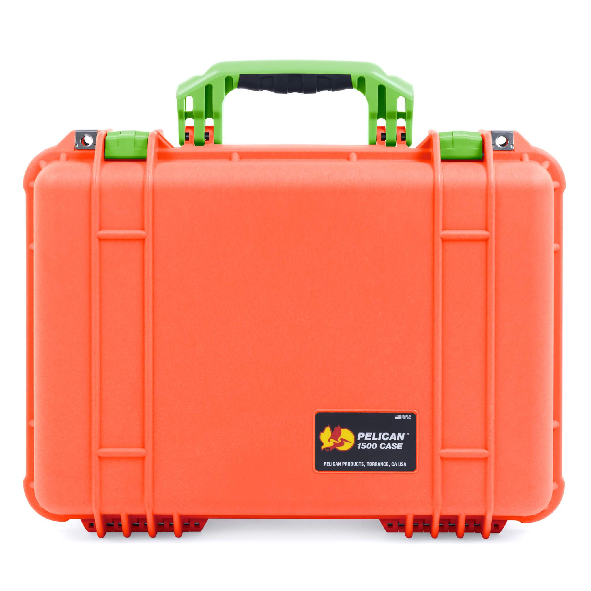 Pelican 1500 Case - Orange & Lime Green
