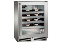 Perlick Signature Series 24" Shallow Depth Indoor Wine Reserve with Stainless Steel Solid Door Hinge Right with Lock