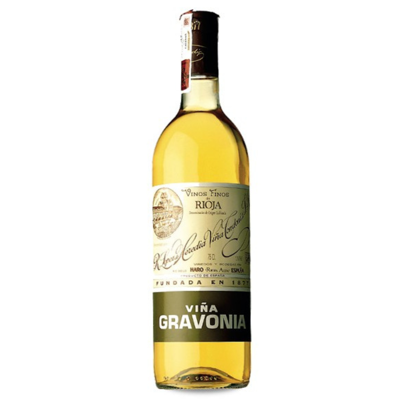 Bottle of Lopez de Heredia Vina Gravonia Crianza Blanco 2016, a Viura white wine from Rioja, Spain.
