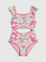 River Island Pink Hello Kitty Cutout Swimsuit