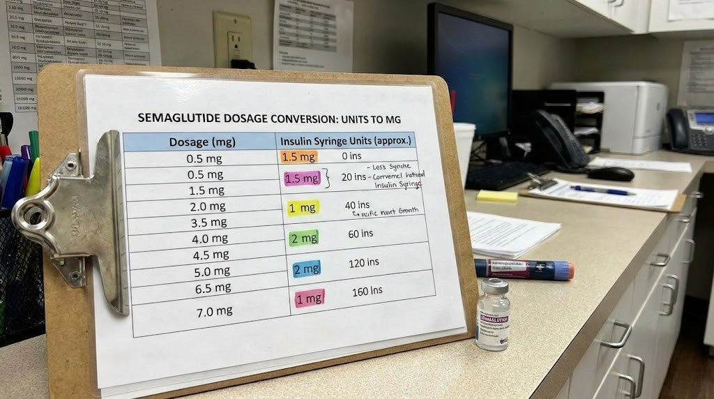 Conversion chart semaglutide dosage in units: the complete guide for every concentration
