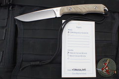 Chris Reeve Inyoni Fixed Blade- Drop Point- Natural Canvas Micarta Handle INY-1001