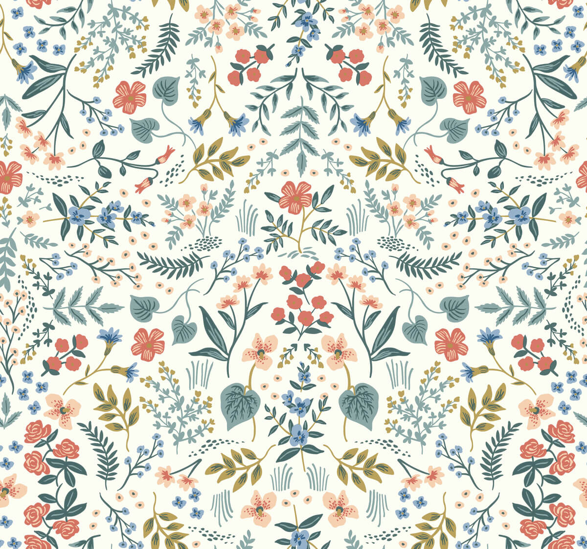 Rifle Paper Co. Wildwood Wallpaper - Beige & Coral