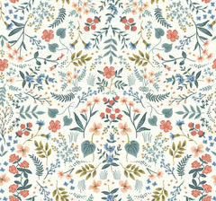 Rifle Paper Co. Wildwood Wallpaper - Beige & Coral