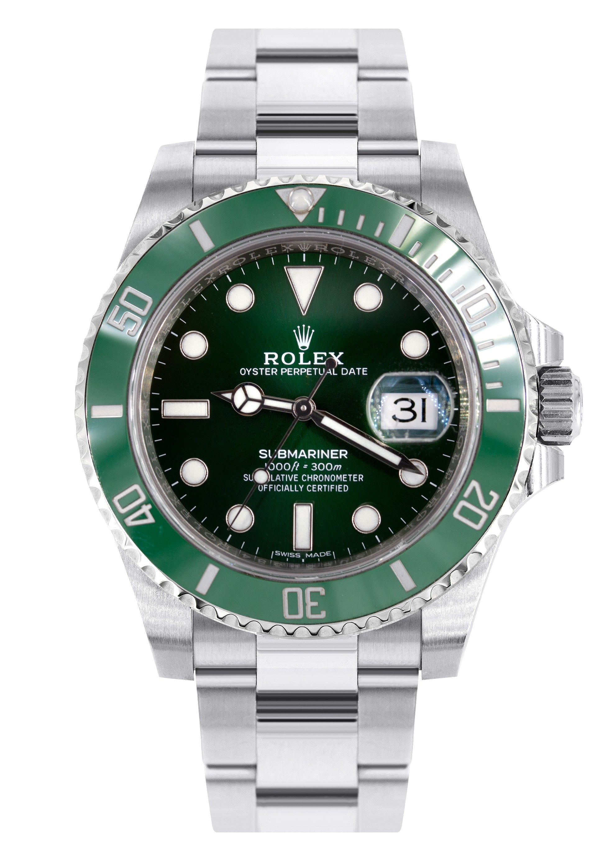 Rolex Submariner | Stainless Steel 116610LV | Green Dial | Green Ceramic Bezel | Hulk