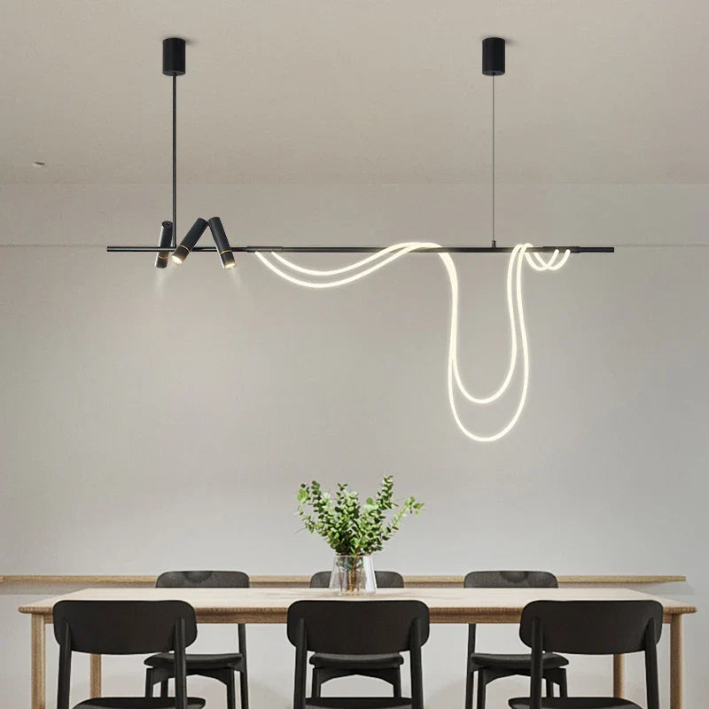 Modern long minimalist led pendant light for interiors
