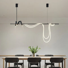 Modern long minimalist led pendant light for interiors