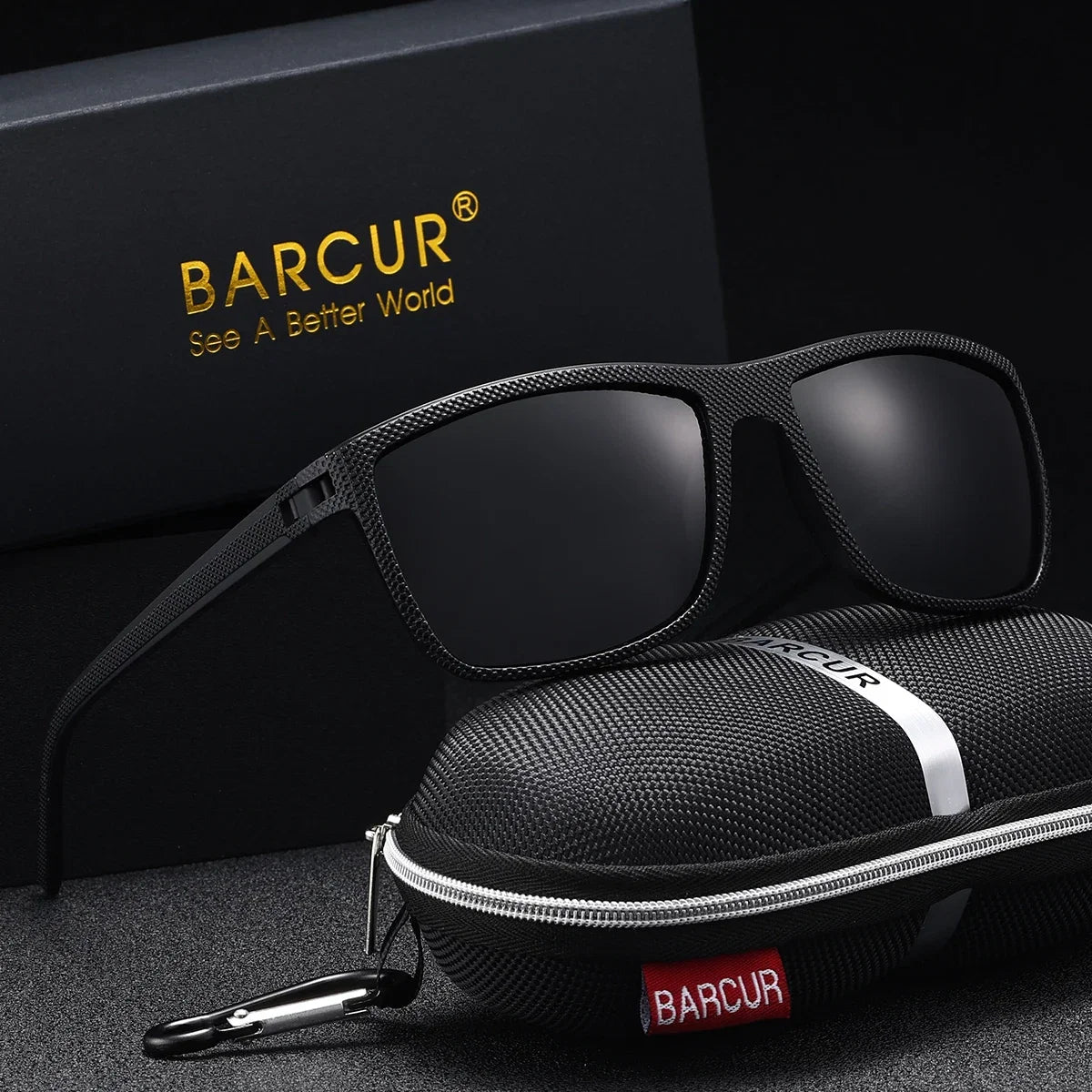 Classic PC Rectangular Frame Polarized TAC Lens Men's Sunglasses