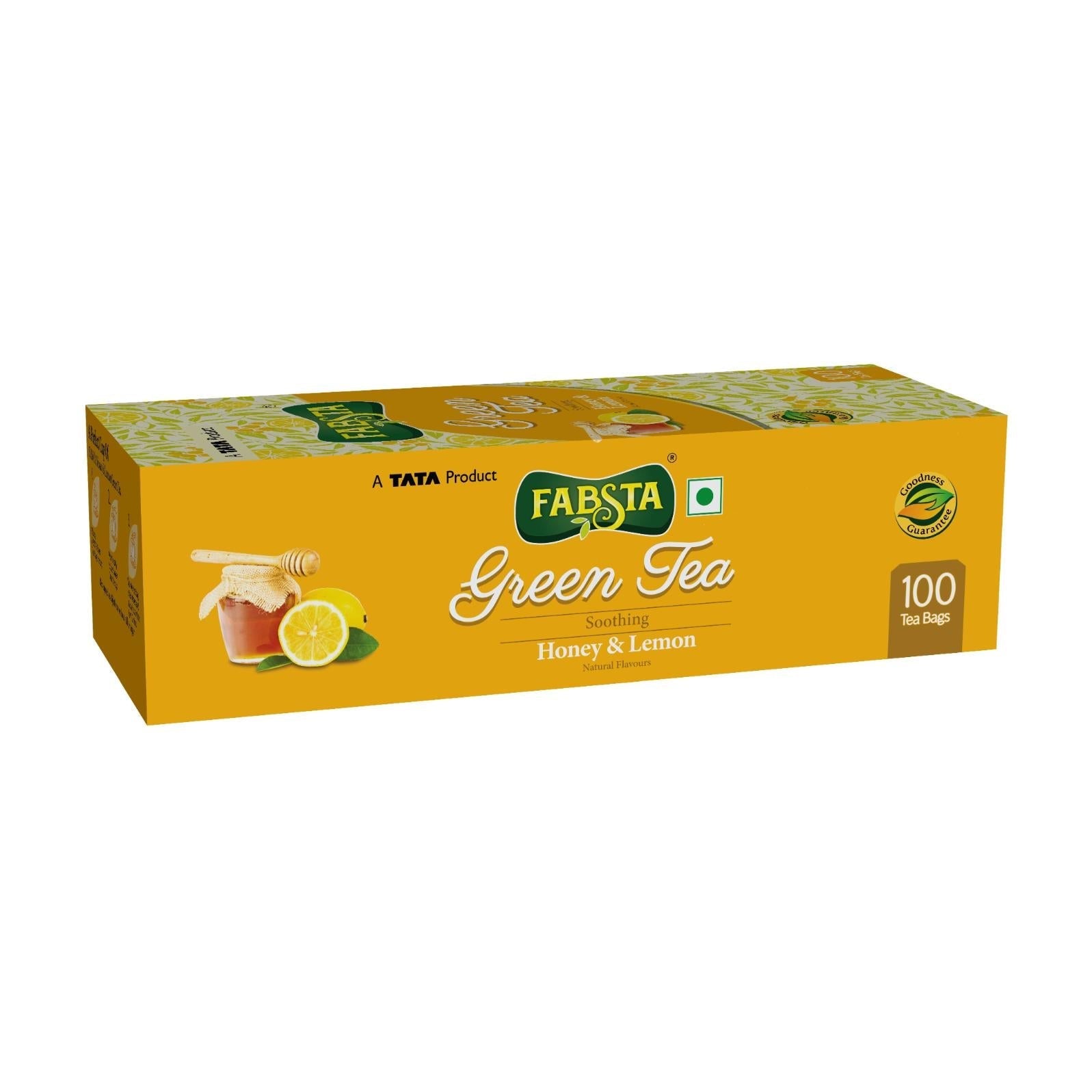 Fabsta Honey & Lemon Green Tea Bags, 100 Pcs