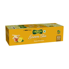 Fabsta Honey & Lemon Green Tea Bags, 100 Pcs