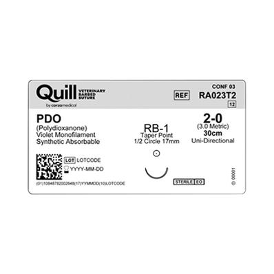 Surgical Specialties PDO VLP Absorb Needld Veterinary Suture RA022T2 - 12.0 Each