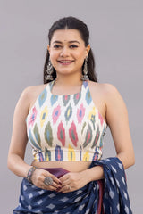 Beige Multicolor Ikat Blouse
