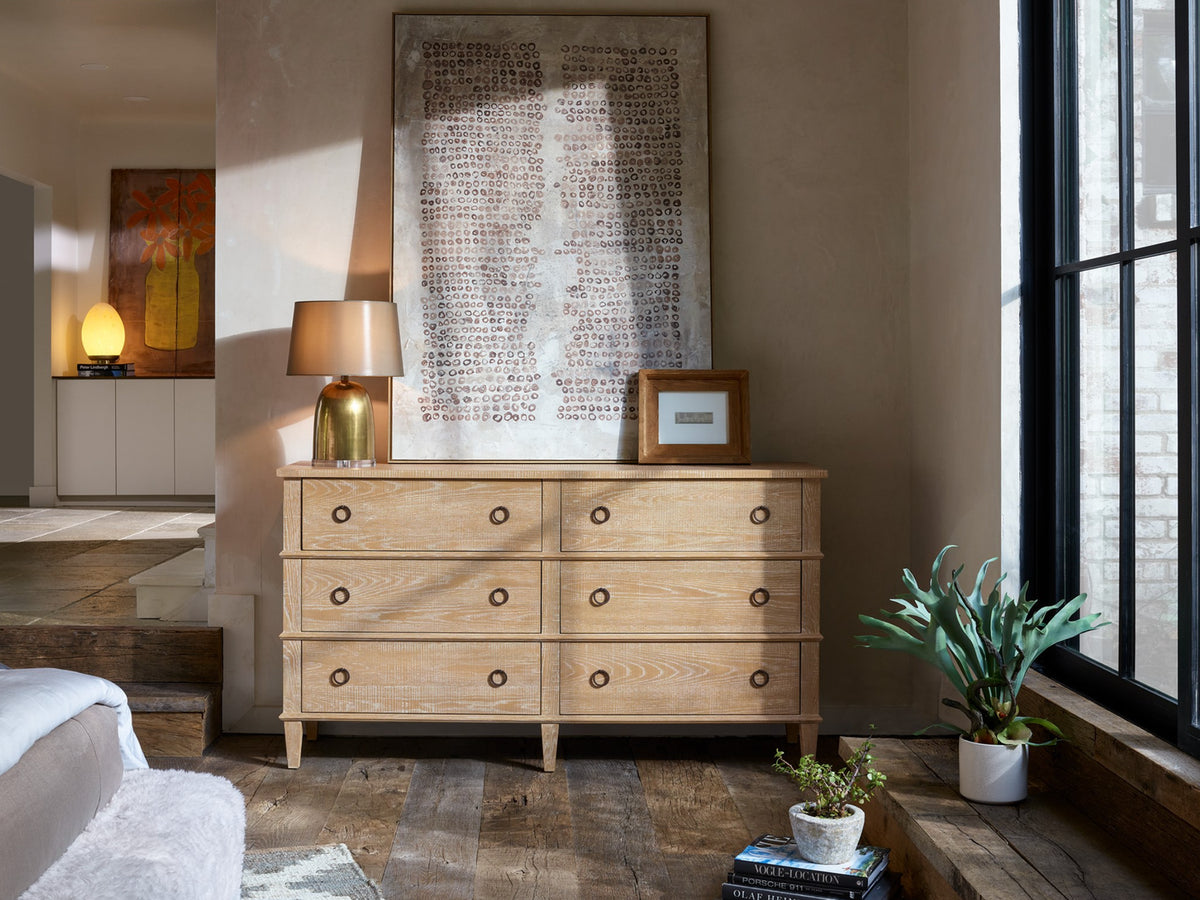 Modern Farmhouse Rustic Natural Oak Six Drawer Dresser — Miller's Home  Furnishings