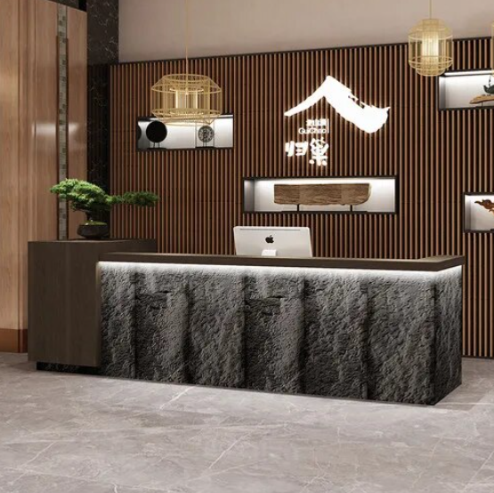 Frontline Connection Wooden Reception Desk / Lixra
