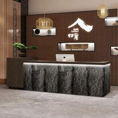 Frontline Connection Wooden Reception Desk / Lixra
