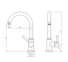 SCHÜTTE Cornwall Design Keukenkraan - Mengkraan - Hoge en Draaibare Uitloop - Zijdelingse Greep - RVS-look