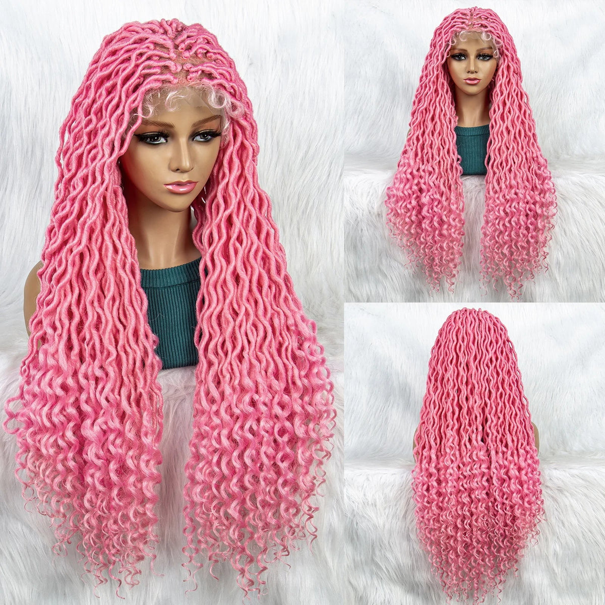 Braided Wig with Lambswool Curls | Transparent Full Lace Front