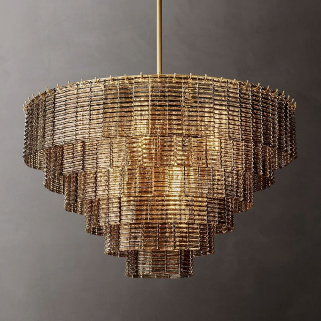 Sirene Clear/Smoke Glass Round Chandelier 41”