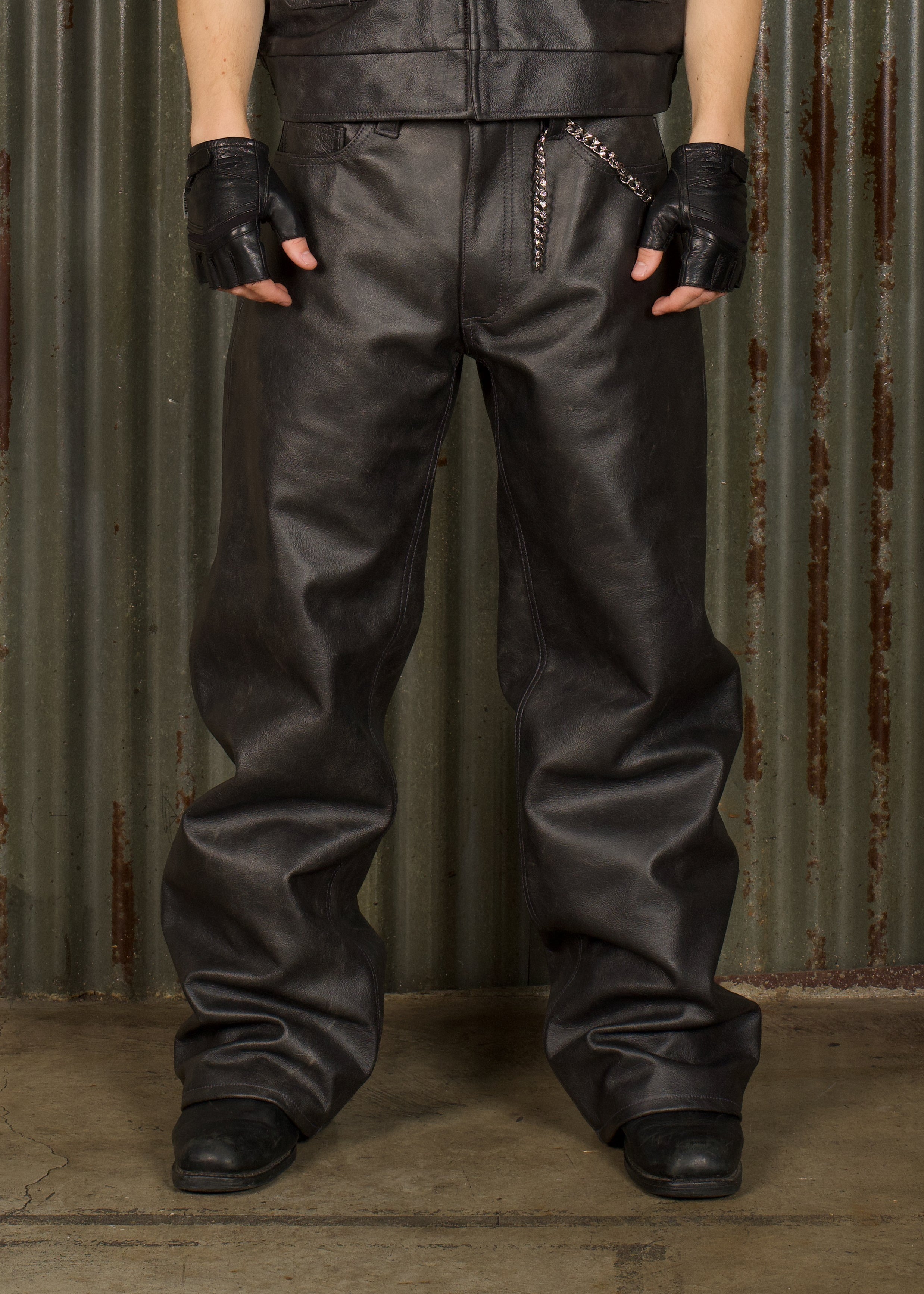 RAGE BURNOUT LEATHER PANT