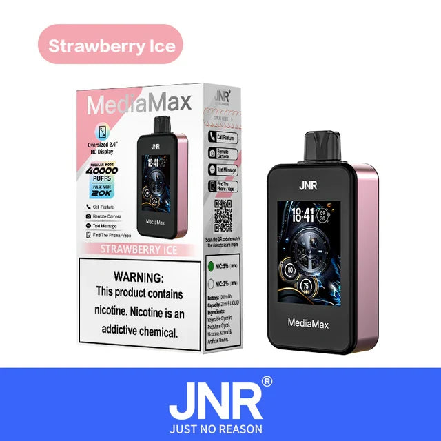 Puff JNR Mediamax 40000 Puffs Strawberry Ice Cigarette électronique Jetable with 5% Nicotine