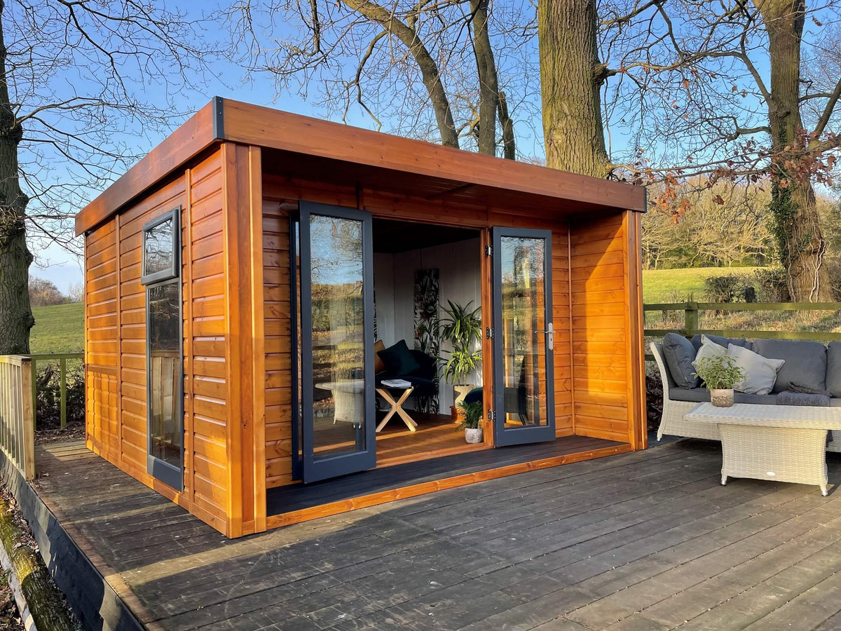 Studio Retreat Summerhouse 20'x12' - 13mm T&G Redwood - Taylors Garden Buildings