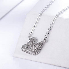 Sparkling Grace Crystal Swan Necklace