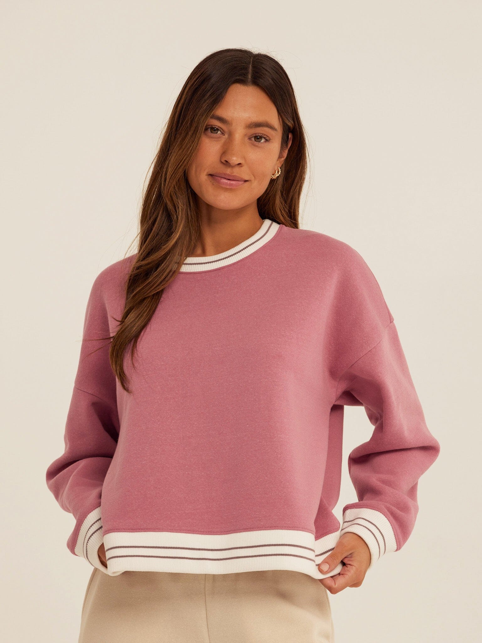 Jahmeera Triblend Fleece Collegiate Pullover Womens Outerwear Sweatshirt Threads 4 Thought